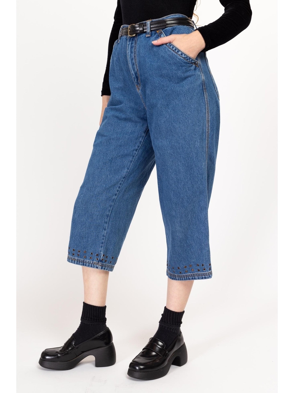 Vintage 90s Bill Blass Mom Easy Fit Capri Jeans